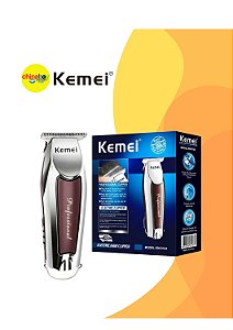 Máquina Profissional Cortar Cabelo E Barba Acabamento Sem Fio Prateado Com Marrom Bivolt 110/220