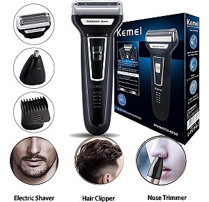Barbeador E Cortador De Cabelo 3 Em 1 Kemei Km-6558