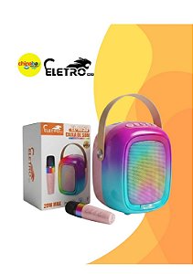 Caixa de Som Karaokê Bluetooth Eletro EL-1053 20W RGB com Microfone