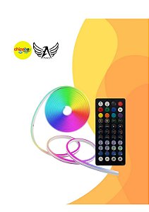 Fita LED RGB 5 Metros AL-5051 com Controle, App Bluetooth e Fonte 24V IP67