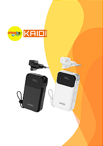 Power Bank Kaidi CS-01W Turbo com Plugue de Tomada Embutido Carregador Portátil Cor Sortida