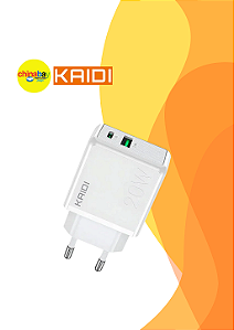 Carregador Rápido Kaidi KD-670 USB-Tipo-C 20W Turbo Power Delivery Bivolt