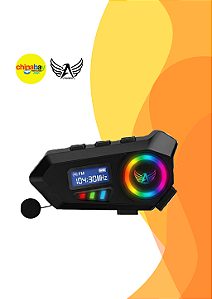 Intercomunicador Fone Capacete Moto Bluetooth 5.4 Y10A Display Led Rgb Fm Ip65