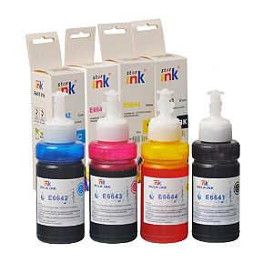 Tinta Compatível Epson T664 | T673 | Star Ink | 70ml | Com Caixa | Kit 4 cores