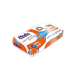 Luva Nitrilica Sem Pó Azul 100un | Medix
