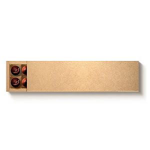 Caixa Retangular Kraft com Luva 39x9cm para 20 Doces | Cromus