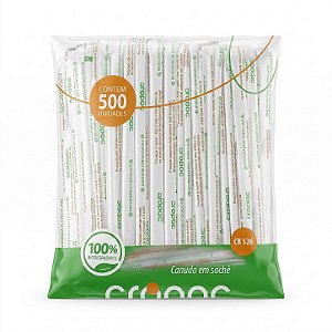 Canudo Biodegradável 20cm Sache CB 526 | Cropac