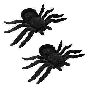 Aranha Plástica Veludo 11cm PAF345 pacote com 02un - PARTIU FESTA