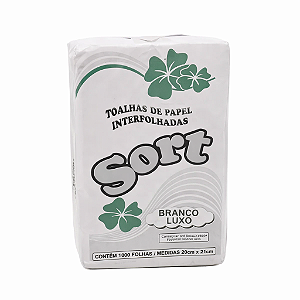 Papel Toalha Interfolhado Branco Luxo 20x21cm | SORT