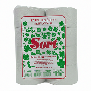 Papel Higiênico Institucional Sort Branco 10x300 C/8 UN | Fracipel