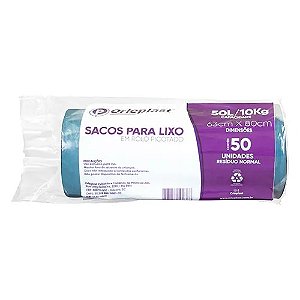 Saco para Lixo 50 Litros Azul Rolo C/50 | Orleplast