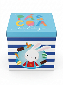 Caixa Surpresa Ovo em Pé 350g Azul Brilho de Páscoa | Cromus