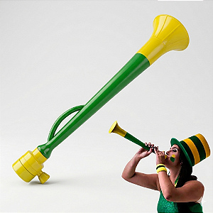 Corneta Verde Amarelo 19 29 41cm Torcida Brasil Copa | Modamix