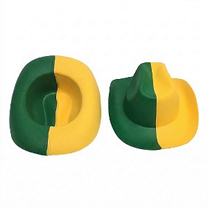 Chapéu Cowboy Verde e Amarelo Brasil Copa Do Mundo Torcida | Modamix