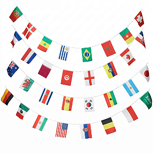 Varal Bandeirinhas Países 10m Copa Do Mundo | Modamix