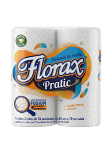 Papel Toalha Pratic Florax 55 Folhas 19x22 Alta Absorção Cozinha | Claramax