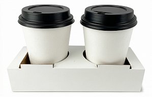 Caixa Porta Copos Branca para 2 Copos - 10un | Zeki