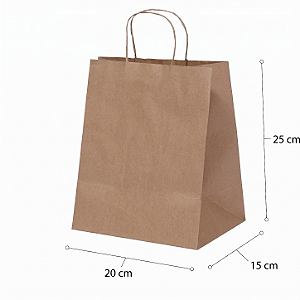 sacola kraft 20x15x25 | LC Embalagens