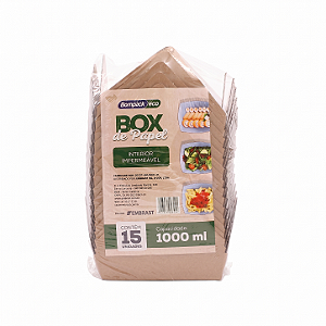 Box de Papel Kraft/Branca 1000ML - 15un | Bompack