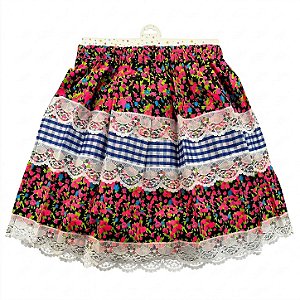 Saia Junina 35cm Florzinhas Com Babado Festa Junina | QFesta