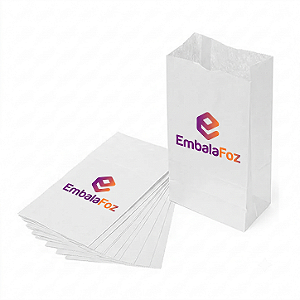 Saco Branco Personalizado com Sua Marca | Sacola de Papel Sob Encomenda