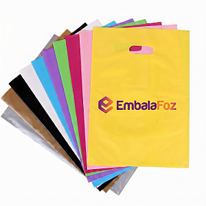 Sacolas Plásticas Coloridas Personalizadas com Sua Marca | Sob Encomenda