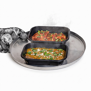 Bandeja Forneável G-201 Preta 1000ml | Galvanotek