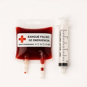 Bolsa de Sangue Artificial com Seringa 75ml – NÃO COMESTÍVEL | Partiufesta