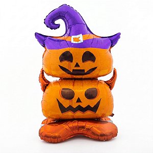 Balão Metálico Foil Abóboras 150cm Halloween | Partiufesta