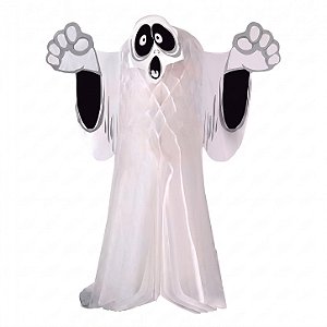 Enfeite em Papel Fantasma Halloween 52cm | PartiuFesta