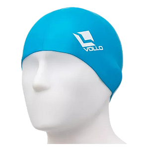 Touca De Natação De Silicone Azul Vollo Piscina Mergulho Desenho do