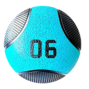 Medicine Ball Bola Crossfit Borracha Natural 6kg Liveup Pro Cor Azul