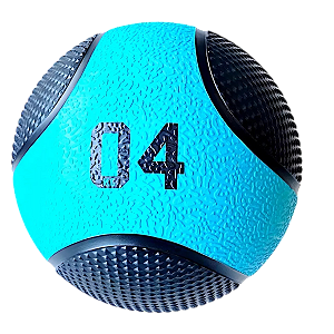 Medicine Ball Bola Crossfit Borracha Natural 4kg Liveup Pro Cor Azul