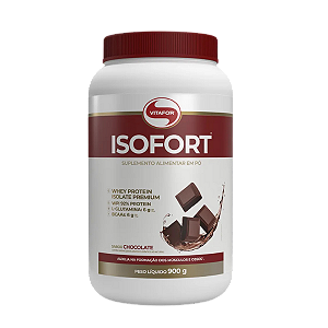 Whey Protein Isolado Isofort Chocolate Pote 900g Vitafor