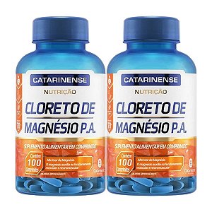 Kit 2X Cloreto de Magnésio PA - 100 Comprimidos - Catarinense Nutrição