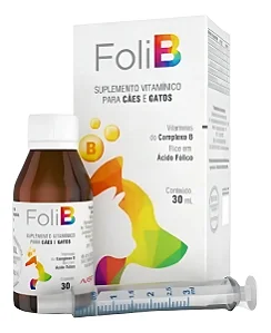 Foli B Avert 30 Ml Suplemento Ácido Fólico P/ Cachorro Gato