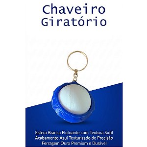 Chaveiro Giratório - Azul com Branco