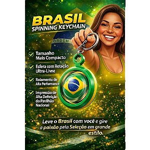 Chaveiro Giratório Brasil - Spinner Rotação Suave