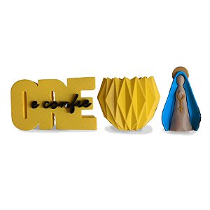 Kit Decorativo “Ore e Confie” com Nossa Senhora – Decoração Religiosa