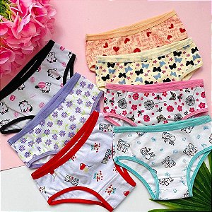 CALCINHA INFANTIL ALGODÃO VIÉS