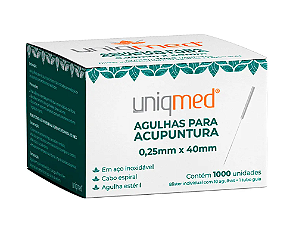 Agulhas para Acupuntura com 1000 uni 0,25X30mm - Uniqmed
