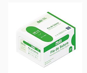 Fio De Sutura Nylon 2-0 45Cm C/Ag 20Mm 3/8 Triangular - Medix - Unitario