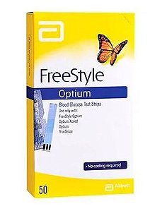 Tiras para Teste de Glicemia Freestyle Optium 50 Unidades - Abbot