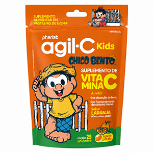 Agil-C Kids Vitamina C Sabor Laranja Com 25 Pastilhas Pharlab