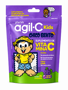 Agil-C Kids Vitamina C Sabor Uva Com 25 Pastilhas Pharlab