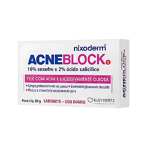 Acneblock - Enxofre + Ac Salicilico - Pele com Acne e Excessivamente Oleosa - Sabonete Uso Diário 85g