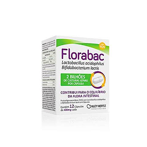 Probiotico Florabac (com FOS) - 1,5 bi por capsula - 12 cap