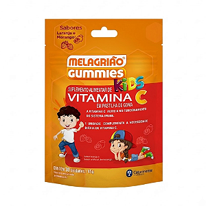 Suplemento Vitamina C - Melagriao Gummies Kids - 30 gomas - Sabor: Laranja/Morango