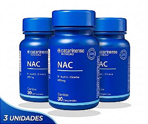 3 Unidades NAC 600mg - 30 comp - Catarinense Nutricao