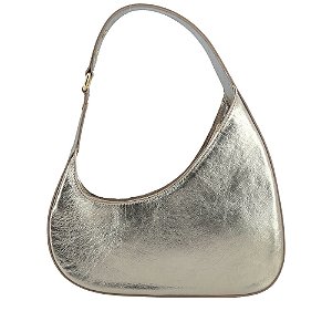 Bolsa Prata envelhecida em couro
